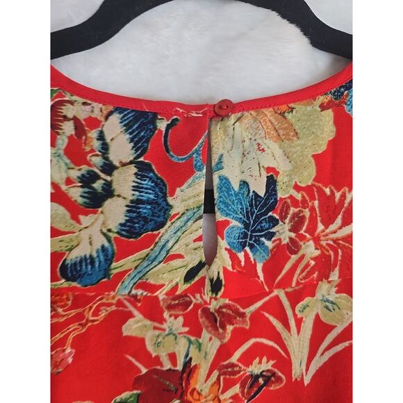 Violet + Claire Plus XL Blouse Red Floral Chiffon Work Office Statement Piece - Picture 6 of 7